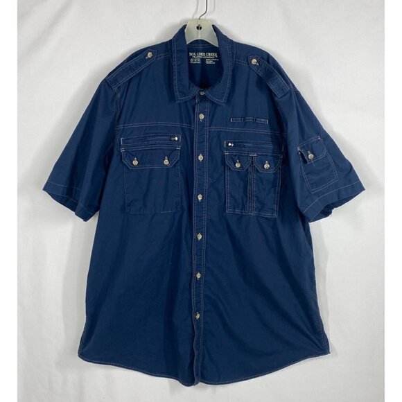 Boulder Creek Trading Co Men’s Short Sleeve Button Up Shirt 2XLT Blue - Picture 1 of 9